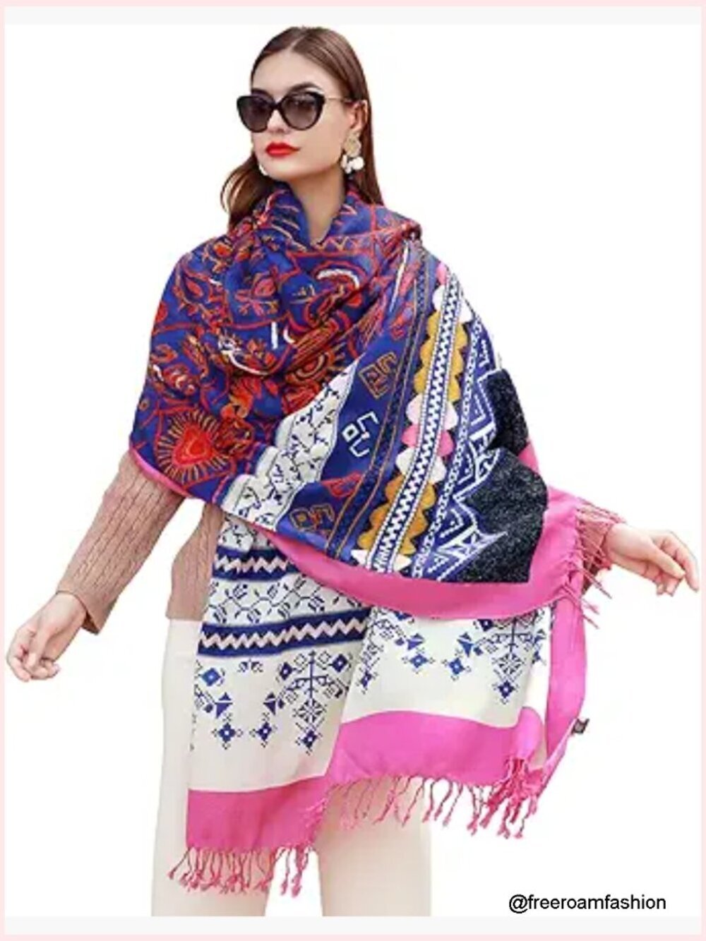 100% Merino Wool Oversize Pashmina Travel Scarf Wrap Shawl